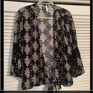 Xhiliration Black Kimono Cardigan XXL CUTE